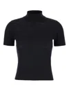 Max Mara Virgin Wool Short-sleeve Sweater In Black