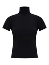 Max Mara Ribbed Turtleneck Top In Black