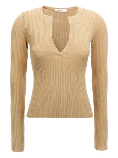 MAX MARA RIBBED V-NECK SWEATER