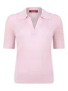 Max Mara Sequined Wool And Silk Polo Shirt In Pink