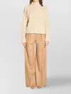 Max Mara Ribbed Cardigan In Wool And Cashmere In Brown