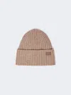 Max Mara Ribbed Wool Beanie In Brown