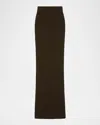 Max Mara Ribbed Wool-cashmere Maxi Pencil Skirt In Green