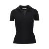 Max Mara Albero Wool Polo Shirt Collared Neck In Black