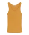 Max Mara Ribbed Wool Top In Brown