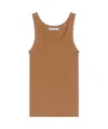 Max Mara Ribbed Wool Top In Brown
