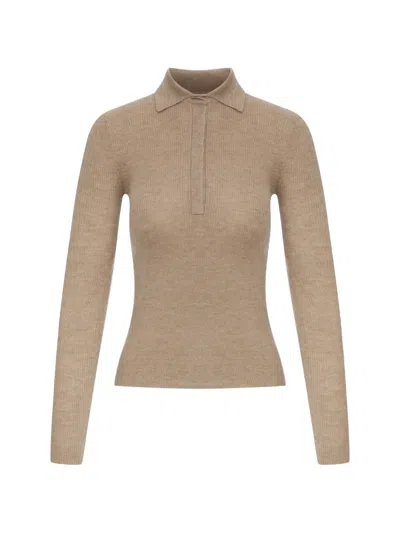Max Mara Ribbed-knit Cashmere Sweater In Nude