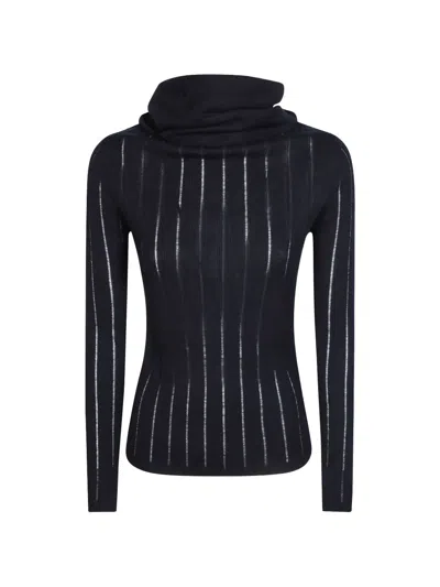 Max Mara Studio Ribbed Boat-neck Sweater In Black