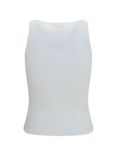 Max Mara Ribbed-knit Scoop-neck Tank Top In White