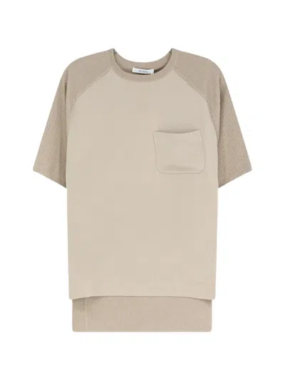 Max Mara Crew Neck Short-sleeved T-shirt In Neutral