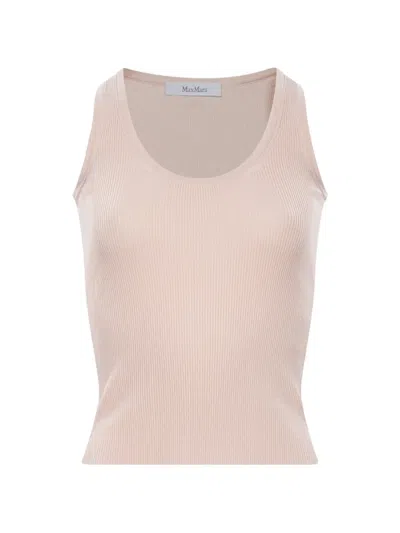 Max Mara Ribbed-knit Tank Top In Pink