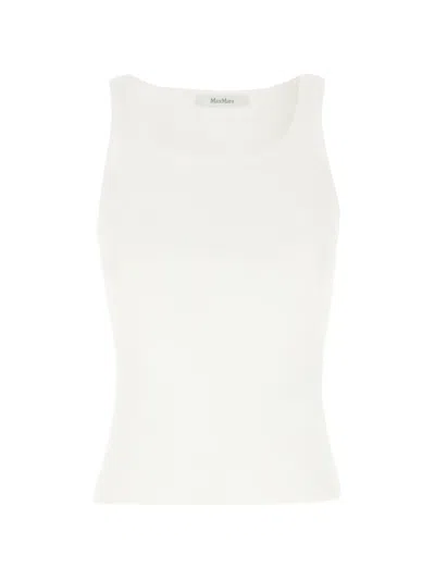 Max Mara Ribbed-knit Tank Top In White