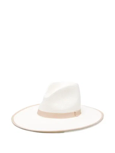 Max Mara Ribbon Trim Hat In White