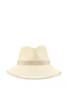 Max Mara Maxmara Mxadolmen Woven Straw Hat With Grosgrain Band In Neutral
