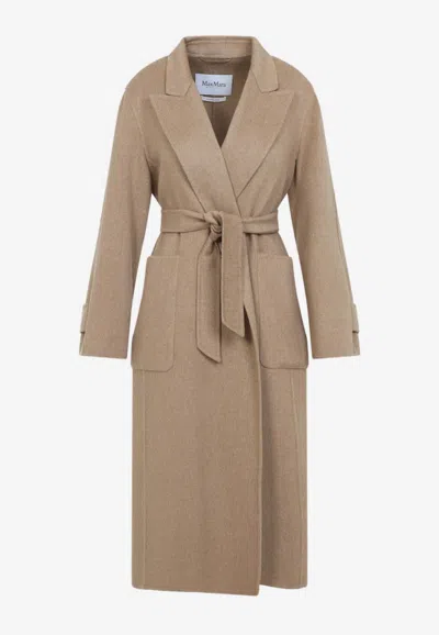 Max Mara Ribelle Coat With Removable-belt In Brown