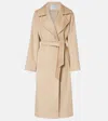 Max Mara Riccio Camel Drape Coat Belt In Neutral