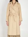 Max Mara Riccio Camel Drape Coat Belt In Brown