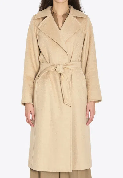 Max Mara Riccio Single-breasted Coat In Brown