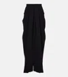 Max Mara Ridente Pleated Cady Maxi Skirt In Black