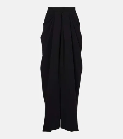 Max Mara Ridente Pleated Cady Maxi Skirt In Black