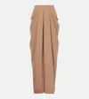 Max Mara Ridente Pleated Maxi Skirt In Brown