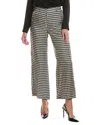 Max Mara Flared Printed Silk Trousers In Gray