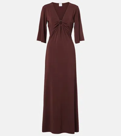 Max Mara Riga Cutout Midi Dress In Brown