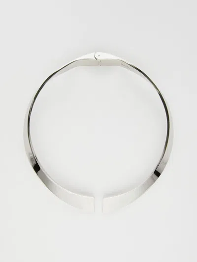 Max Mara Rigid Metal Choker In Metallic