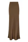 Max Mara Studio Rimini - Flowing Skirt In Envers Satin In Brown