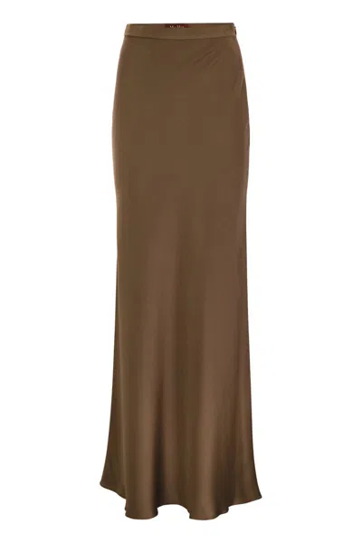 MAX MARA MAX MARA RIMINI - FLOWING SKIRT IN ENVERS SATIN