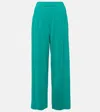 Max Mara Ring Jersey Crêpe Wide-leg Pants In Grün