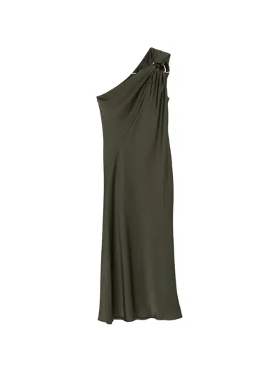 Max Mara Ring One-shoulder Maxi Dress In Green
