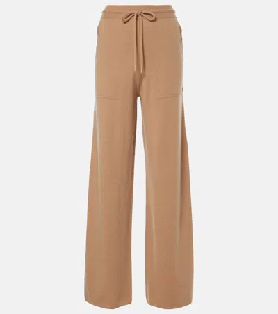 Max Mara Rino Wool And Cashmere Sweatpants In Brown