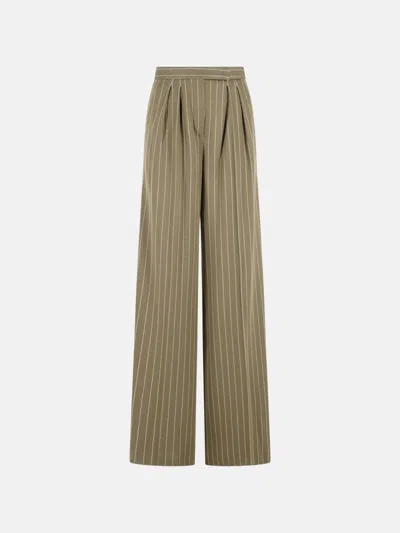 Max Mara 'rio' Green Virgin Wool Blend Pants