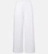 Max Mara Rio High-rise Cotton-blend Wide-leg Pants In White