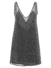 Max Mara Silk Organza Mini Dress With Floral Sequins