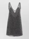 Max Mara Silk Organza Mini Dress With Floral Sequins