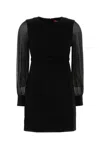 Max Mara Mini Abito Ritmo In Misto Triacetato Nero Donna In Nero