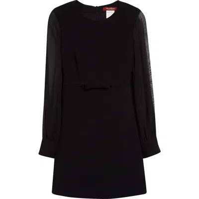 MAX MARA MAX MARA STUDIO RITMO LONG SLEEVE MIXED MEDIA MINIDRESS