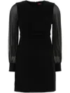 Max Mara Mini Abito Ritmo In Misto Triacetato Nero Donna In Black
