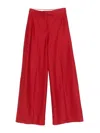 Max Mara Cotton Gabardine Jersey Trousers In Red