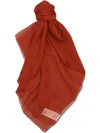 Max Mara Sheer Rectangular Silk Scarf In Red