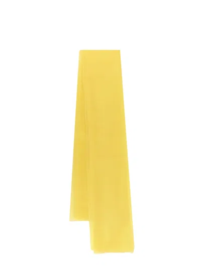 Max Mara Rivera Silk Chiffon Stole In Yellow