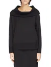 Max Mara Rivetto Off-the-shoulder Wool Sweater In Black