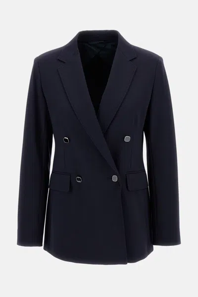 Max Mara Riviera Double-breasted Jersey Blazer In Multi