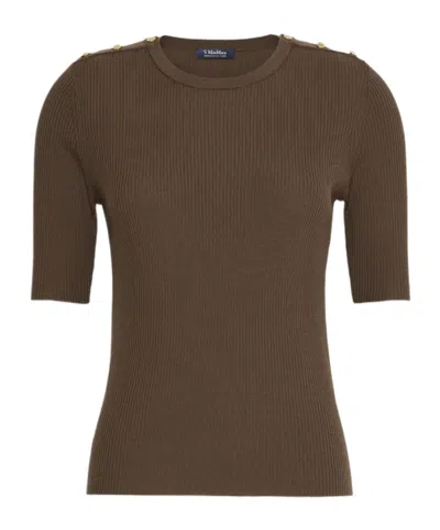Max Mara 's  Riviera Ribbed Knitted Top In Brown