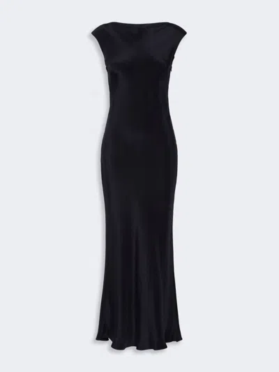 Max Mara Robe Ajustée En Crêpe De Chine De Soie In Black