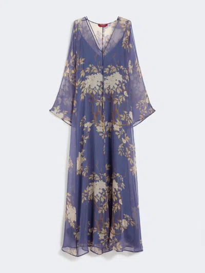 Max Mara Robe Caftan En Soie Imprimée In Purple
