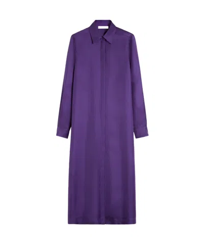 Max Mara Robe-chemise En Soie In Purple