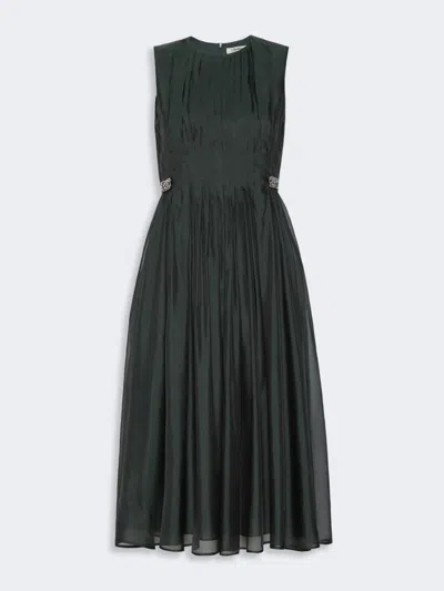 Max Mara Robe Coupe Patineuse En Organza In Black